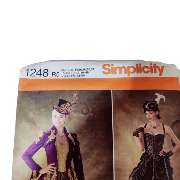 SIMPLICITY 1248 LADIES VICTORIAN BURLESQUE COSTUME PATTERN Sz 14-22 Uncut - Picture 2 of 4